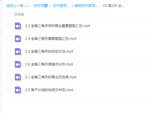 基础初中数学八年级上、下合集崔亮主讲